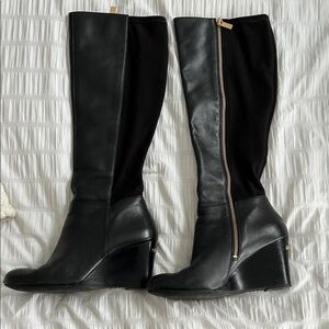 Michael Kors Black Wedge Heeled Boots